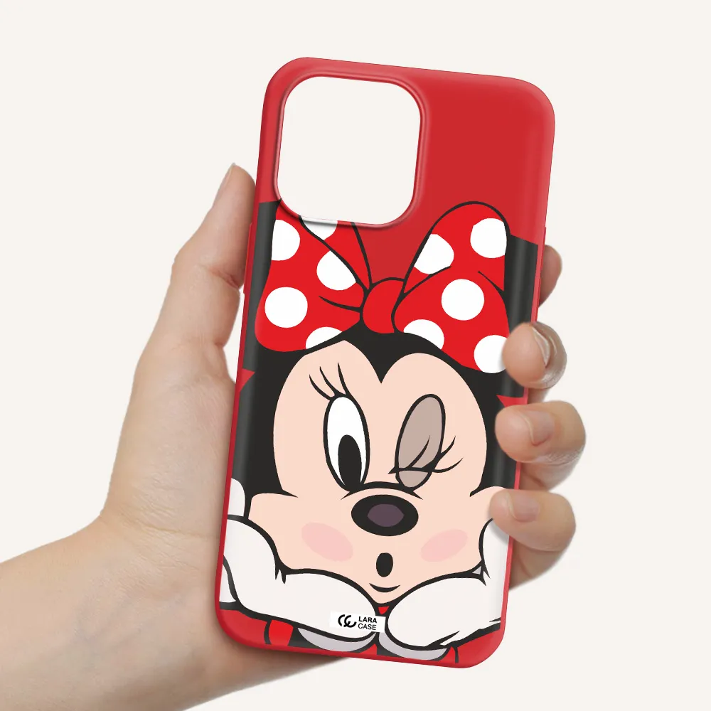 Minnie Mouse Apple iPhone 14 pro Silicone Imperial Red Case