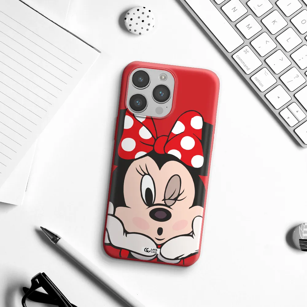 Minnie Mouse Apple iPhone 14 pro Silicone Imperial Red Case