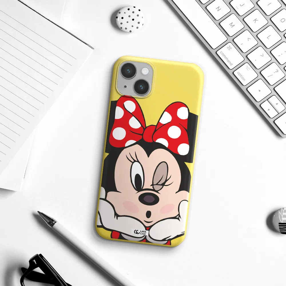Minnie Mouse Apple iPhone 14 Silicone canary yellow Case