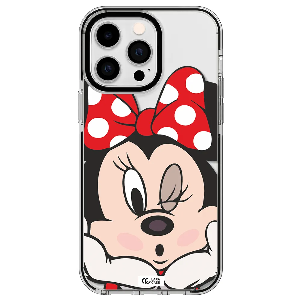 Minnie Mouse Apple iPhone 15 Pro impact black border Case