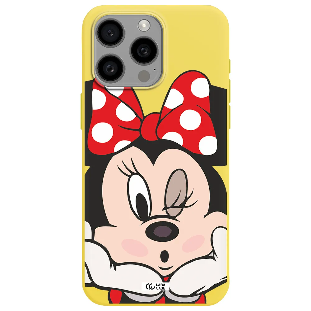 Minnie Mouse Apple Iphone 15 Pro max Silicone canary yellow Case