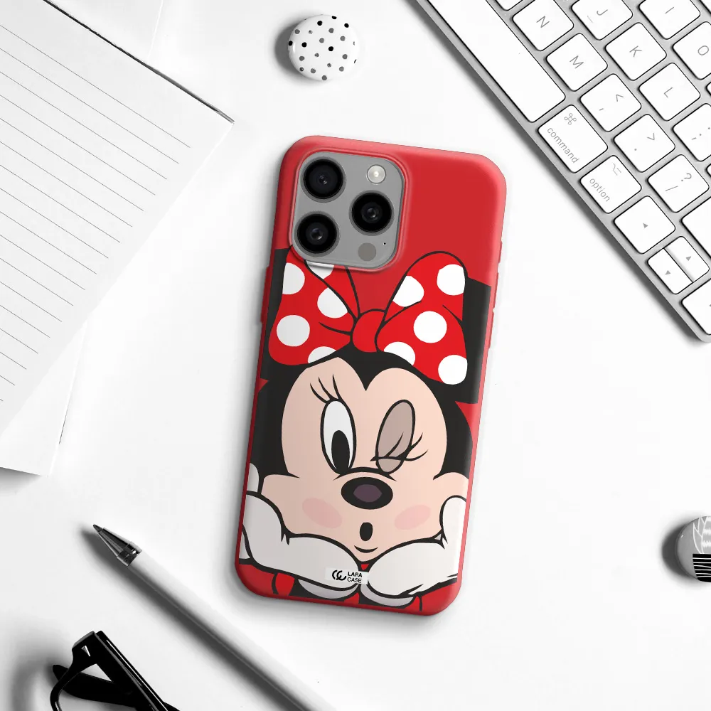 Minnie Mouse Apple Iphone 15 Pro Max Silicone Imperial Red Case
