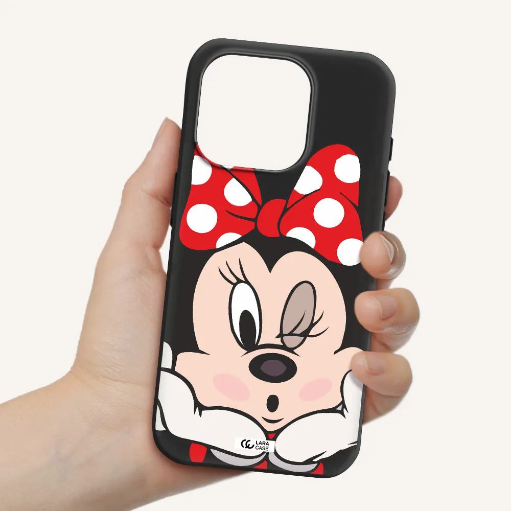 Minnie Mouse Apple Iphone 15 Pro Silicone Black Case