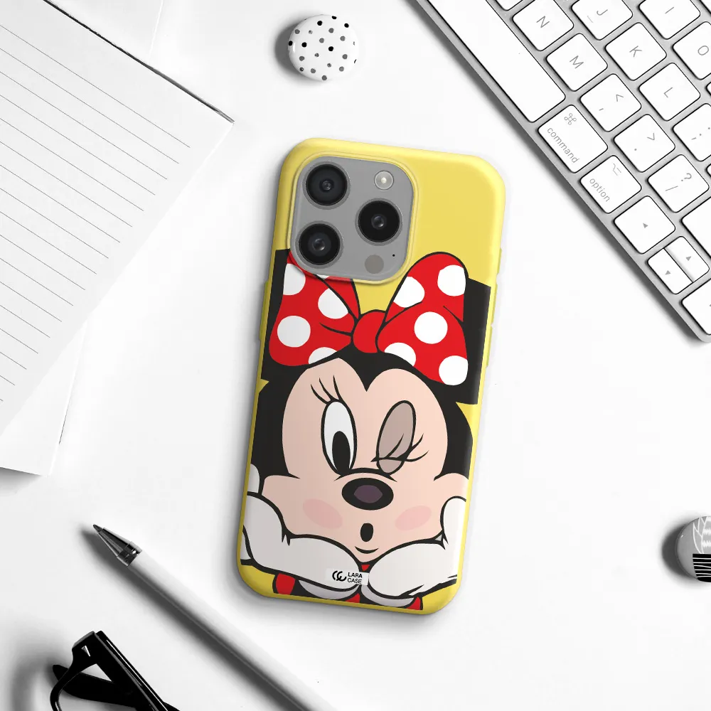 Minnie Mouse Apple Iphone 15 Pro Silicone Canary Yellow Case