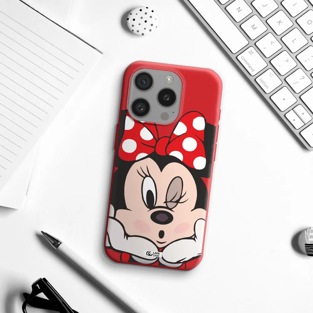 Minnie Mouse Apple Iphone 15 Pro Silicone Imperial Red Case
