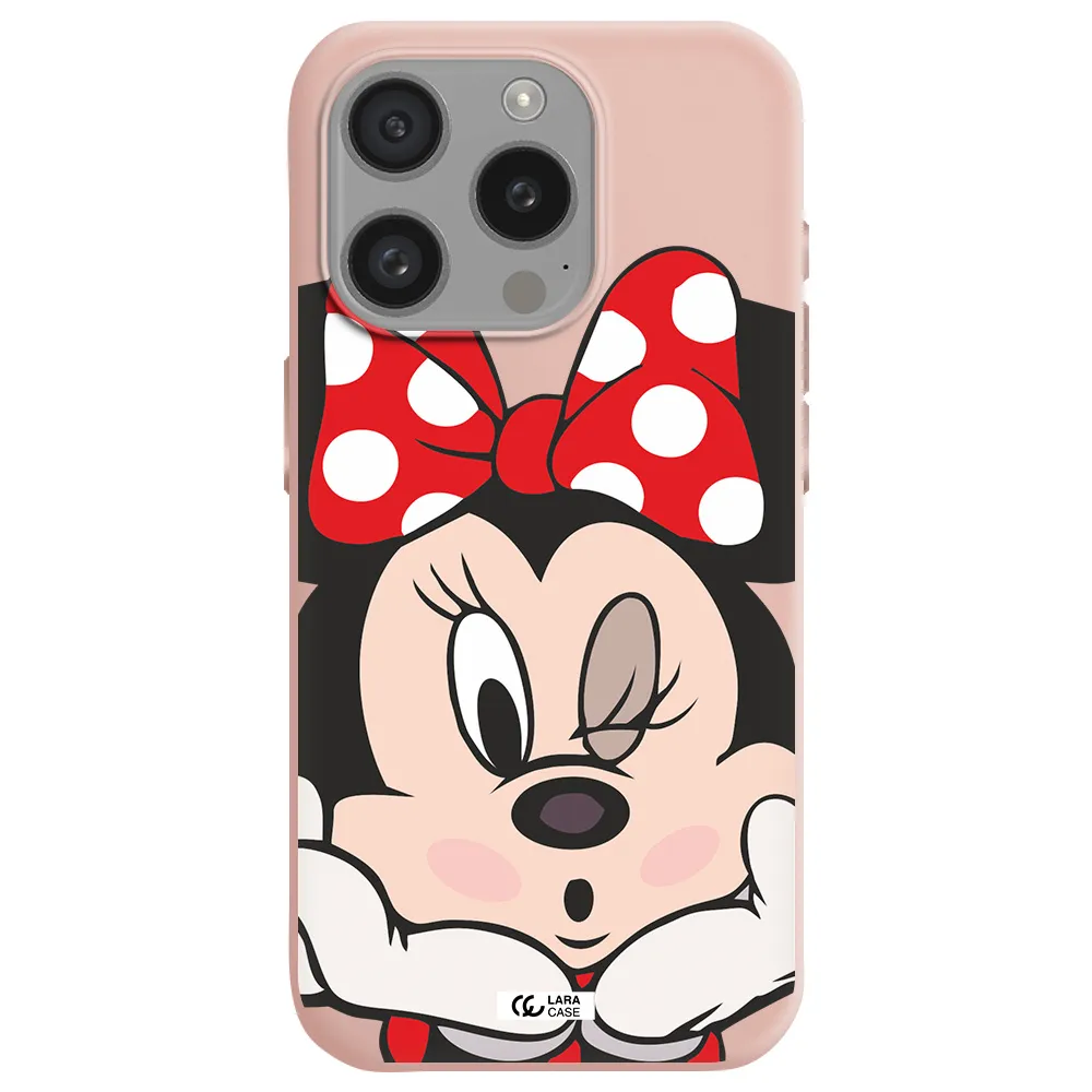 Minnie Mouse Apple Iphone 15 Pro Silicone Pastel Pink Case