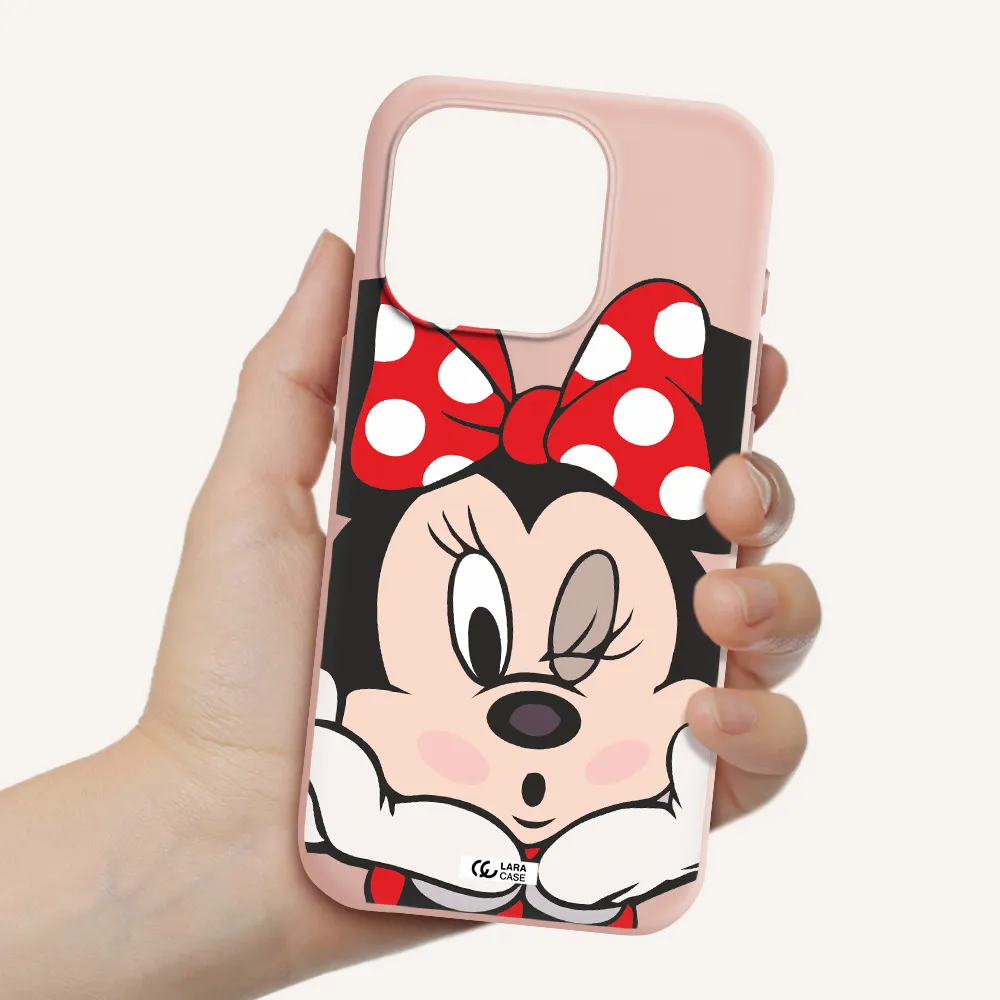 Minnie Mouse Apple Iphone 15 Pro Silicone Pastel Pink Case