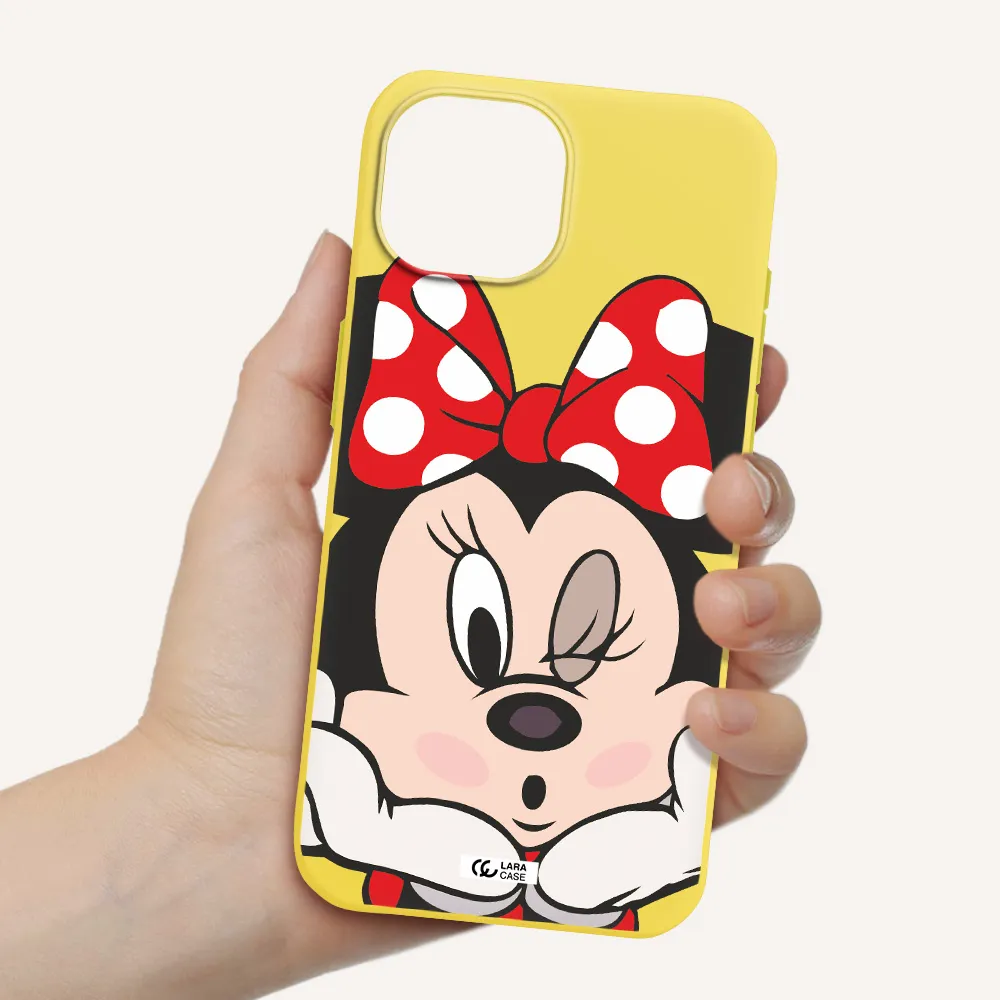 Minnie Mouse Apple iPhone 15 Silicone canary yellow Case