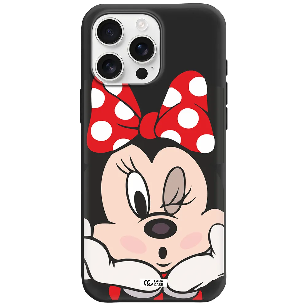 Minnie Mouse Apple Iphone 16 Pro Max Silicone Black Case