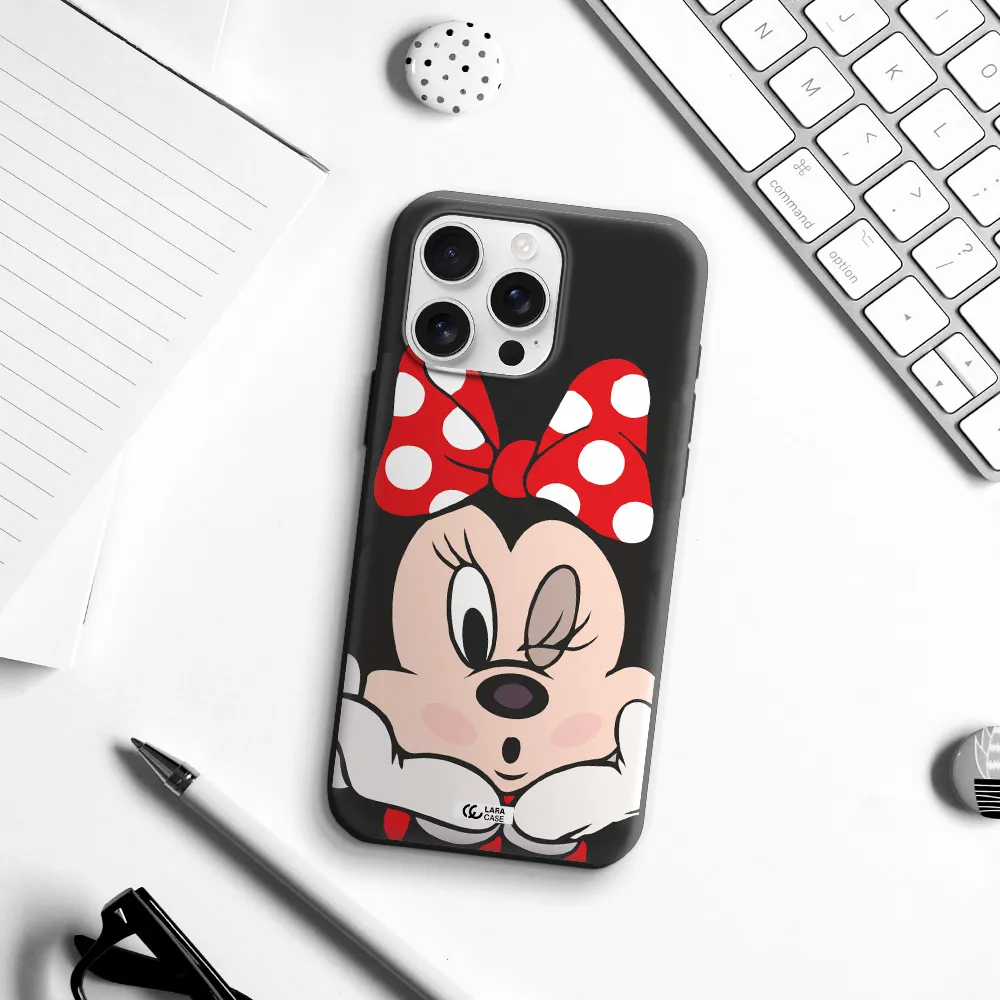 Minnie Mouse Apple Iphone 16 Pro Max Silicone Black Case