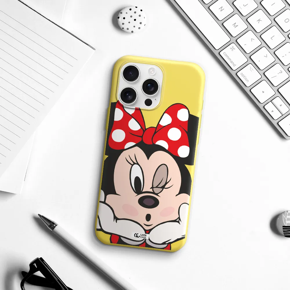 Minnie Mouse Apple Iphone 16 Pro Max Silicone Canary Yellow Case