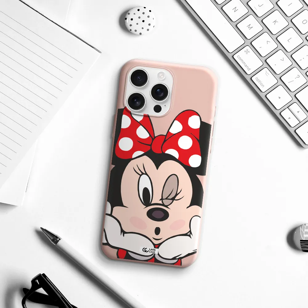 Minnie Mouse Apple Iphone 16 Pro Max Silicone Pastel Pink Case