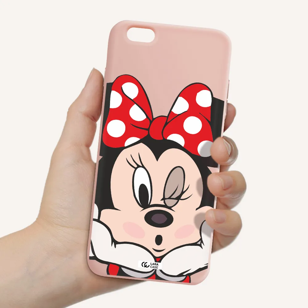 Minnie Mouse Apple iPhone 6 s plus Silicone pastel pink Case