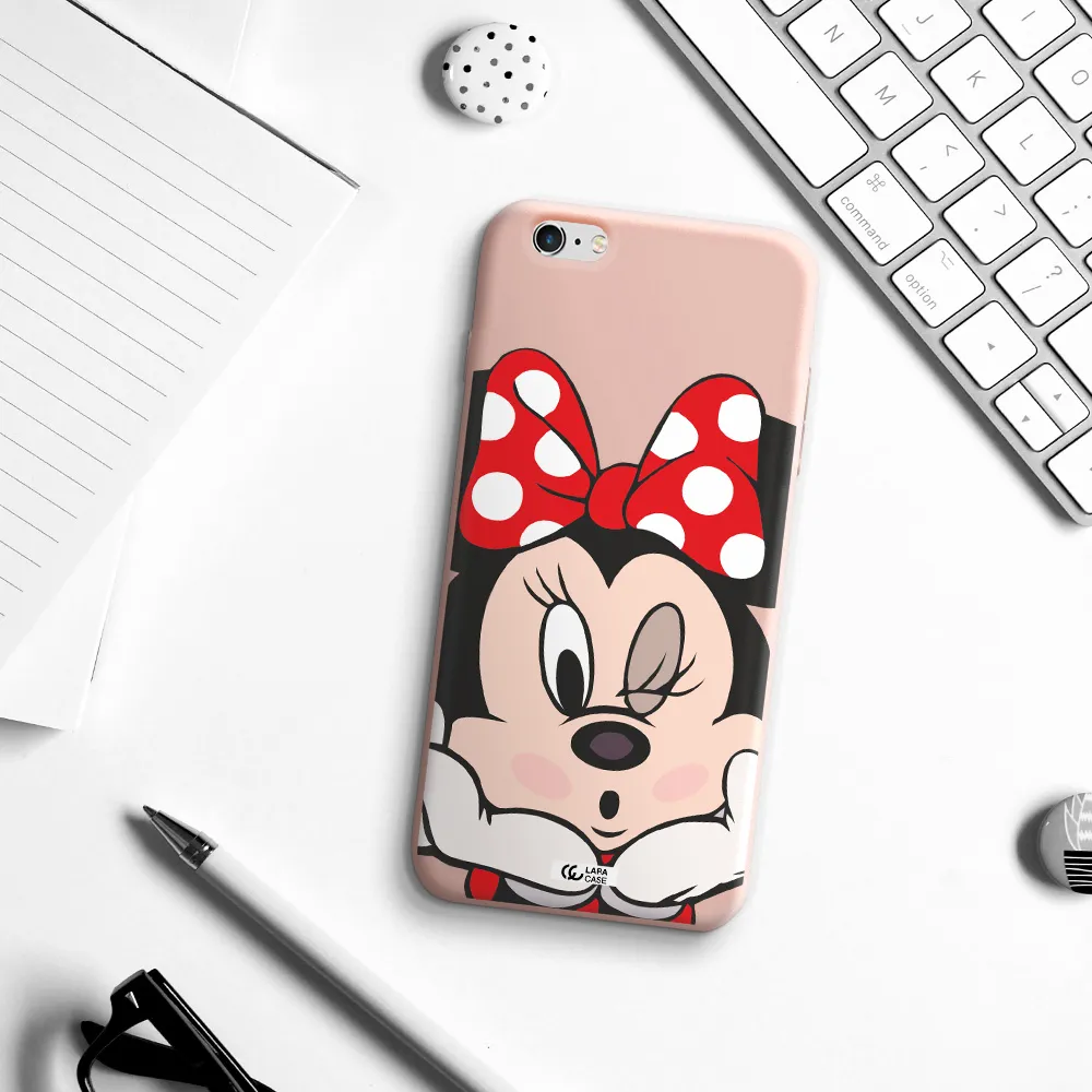 Minnie Mouse Apple iPhone 6 s plus Silicone pastel pink Case