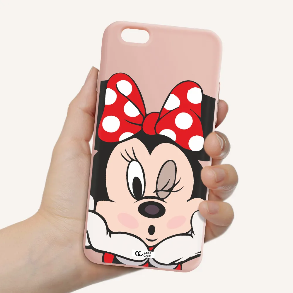 Minnie Mouse Apple iPhone 6 Silicone pastel pink Case