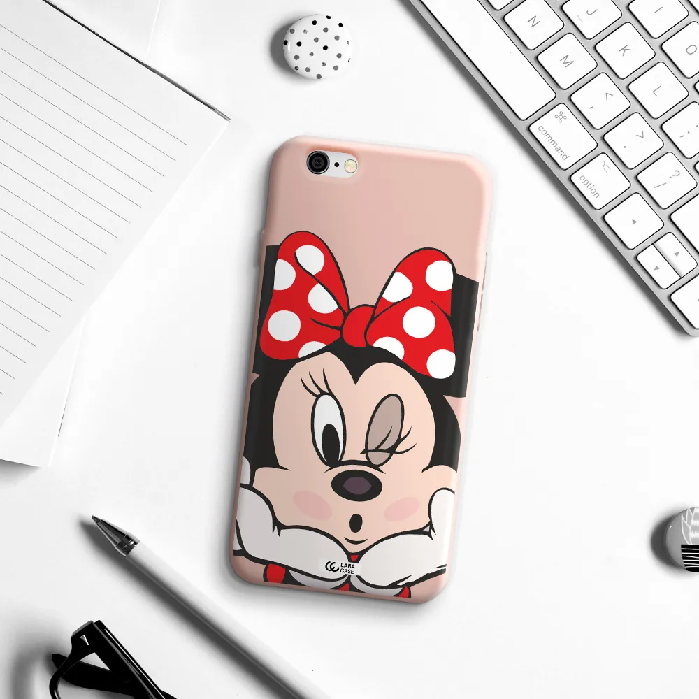 Minnie Mouse Apple iPhone 6 Silicone pastel pink Case