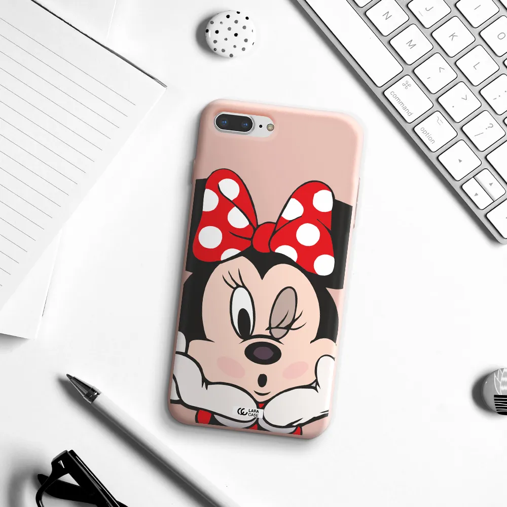 Minnie Mouse Apple iPhone 7 plus Silicone pastel pink Case