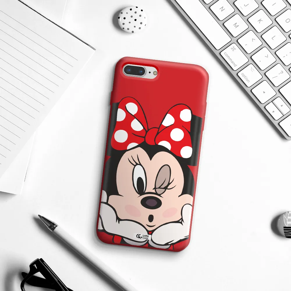 Minnie Mouse Apple iPhone 8 plus Silicone Imperial Red Case