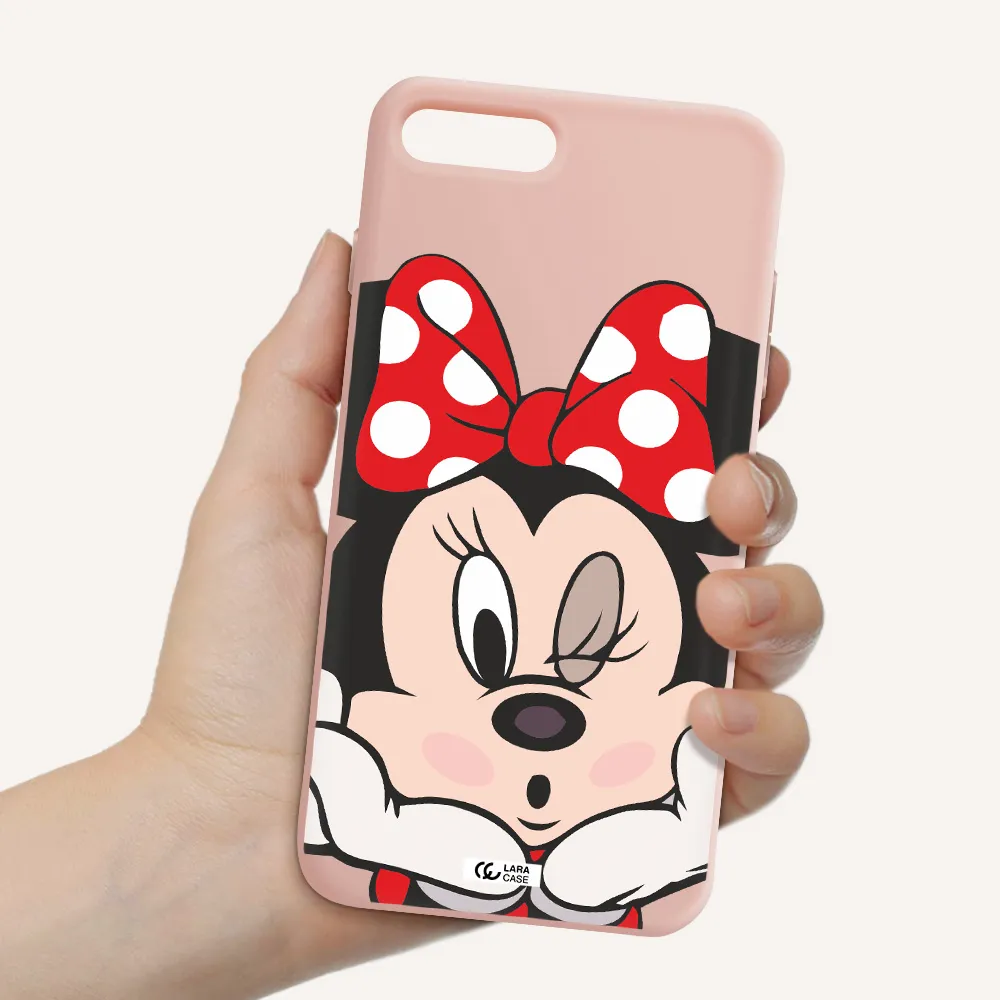 Minnie Mouse Apple iPhone 8 plus Silicone pastel pink Case