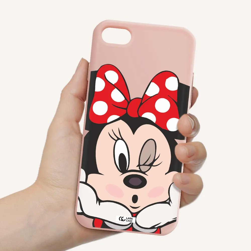 Minnie Mouse Apple iPhone 8 Silicone pastel pink Case
