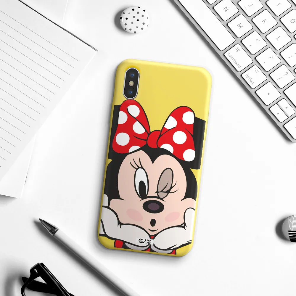 Minnie Mouse Apple iPhone X Silicone canary yellow Case