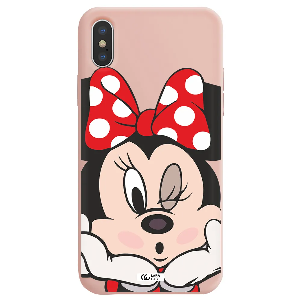 Minnie Mouse Apple iPhone X Silicone pastel pink Case