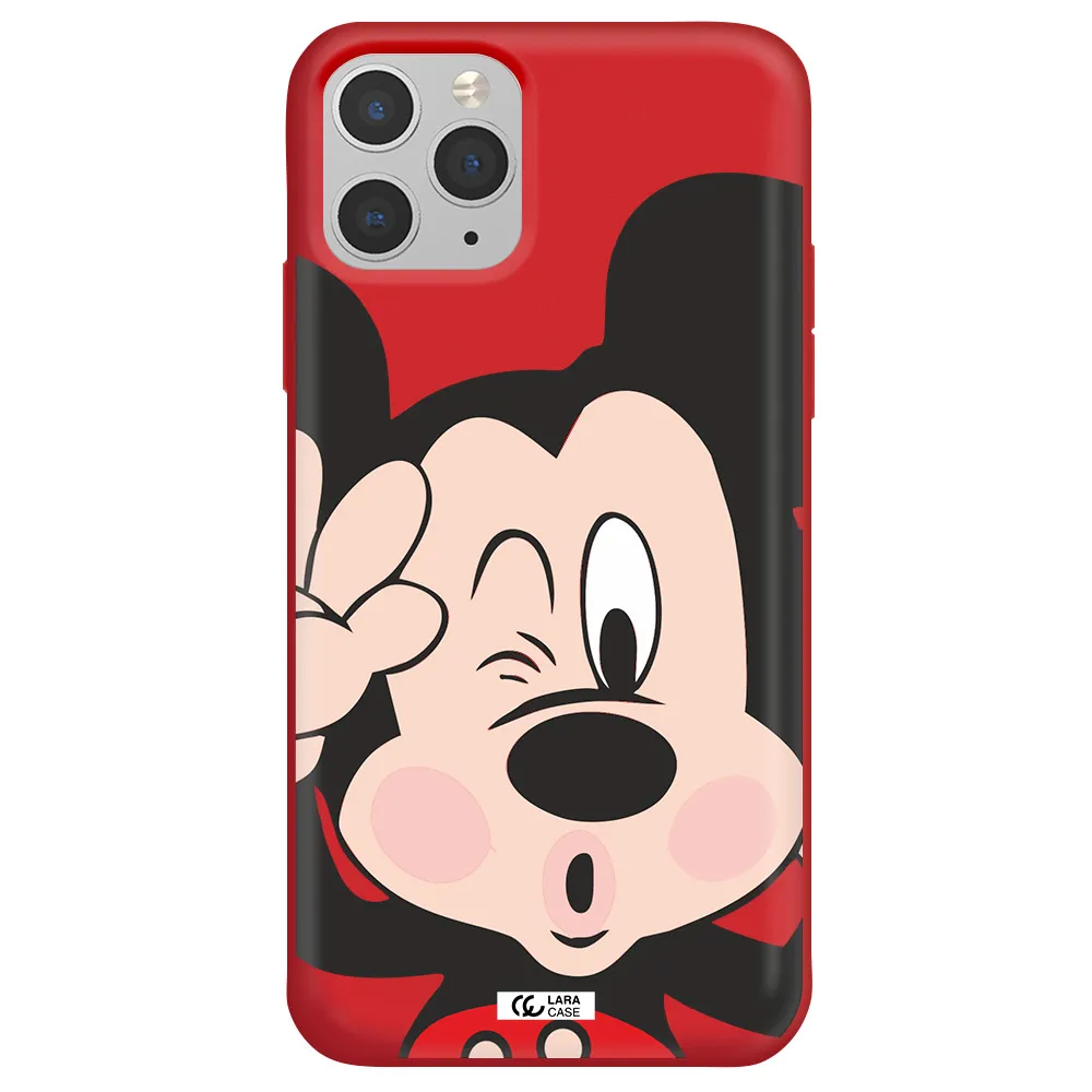 Mickey Mouse Apple iPhone 11 pro max Silicone Imperial Red Case