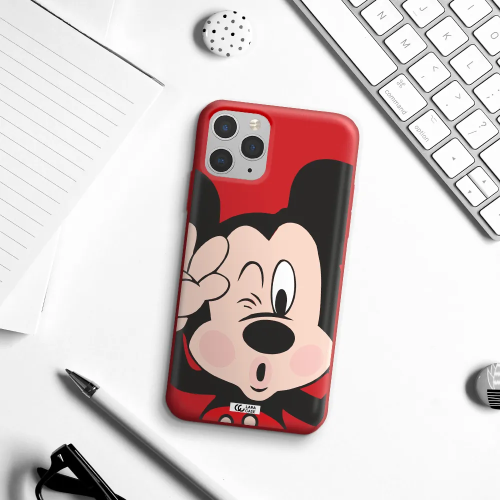 Mickey Mouse Apple iPhone 11 pro Silicone Imperial Red Case