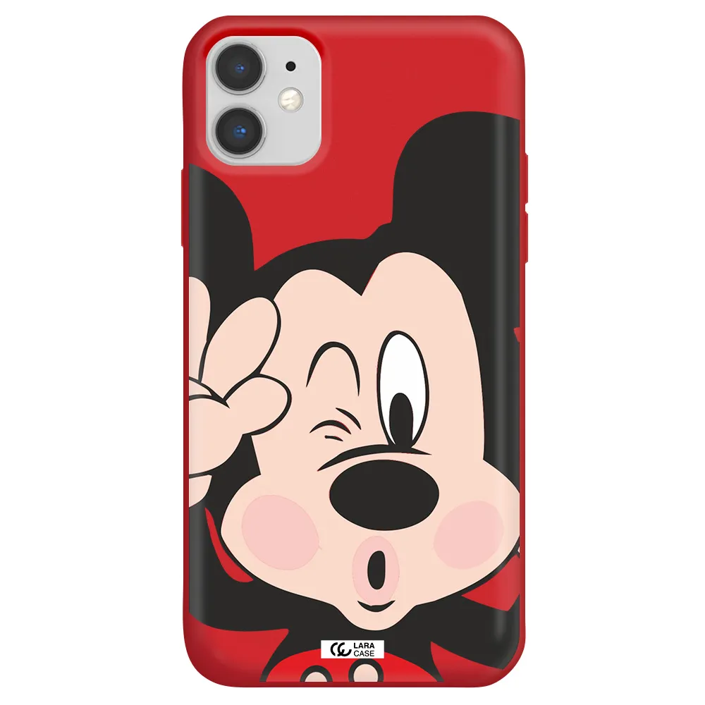 Mickey Mouse Apple iPhone 11 Silicone Imperial Red Case