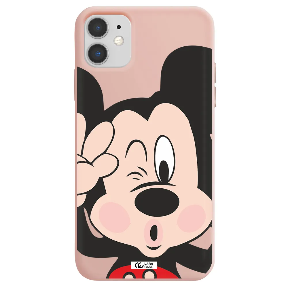 Mickey Mouse Apple iPhone 11 Silicone pastel pink Case