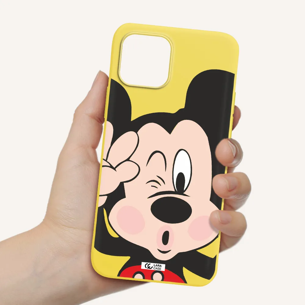 Mickey Mouse Apple iPhone 12 mini Silicone canary yellow Case