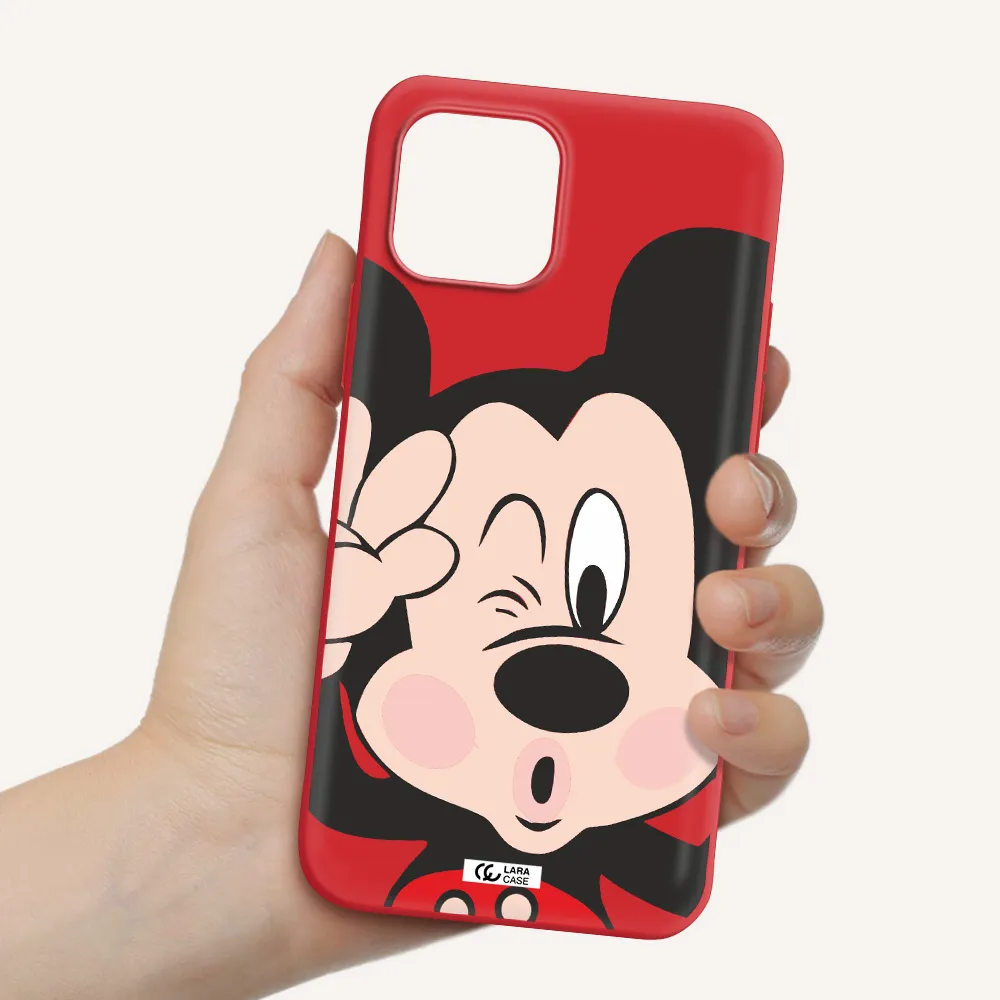 Mickey Mouse Apple iPhone 12 mini Silicone Imperial Red Case
