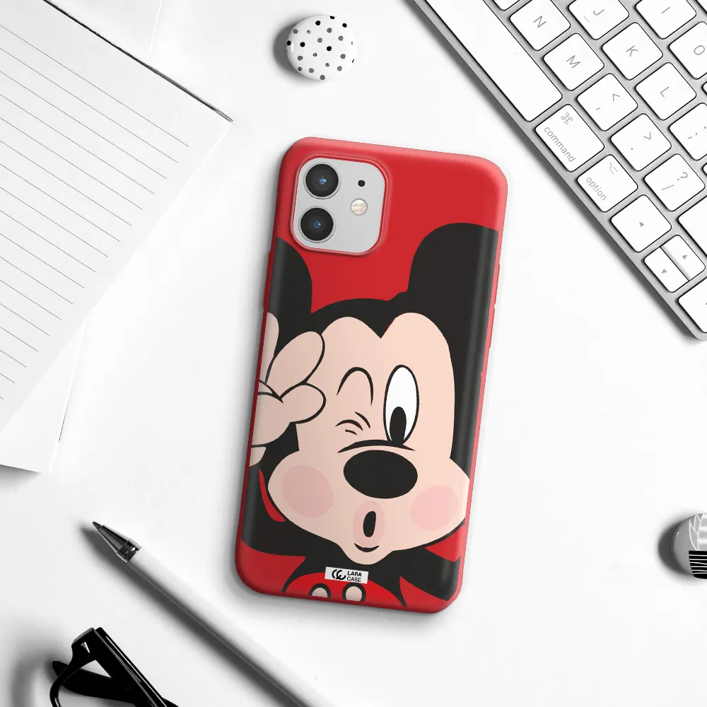 Mickey Mouse Apple iPhone 12 mini Silicone Imperial Red Case