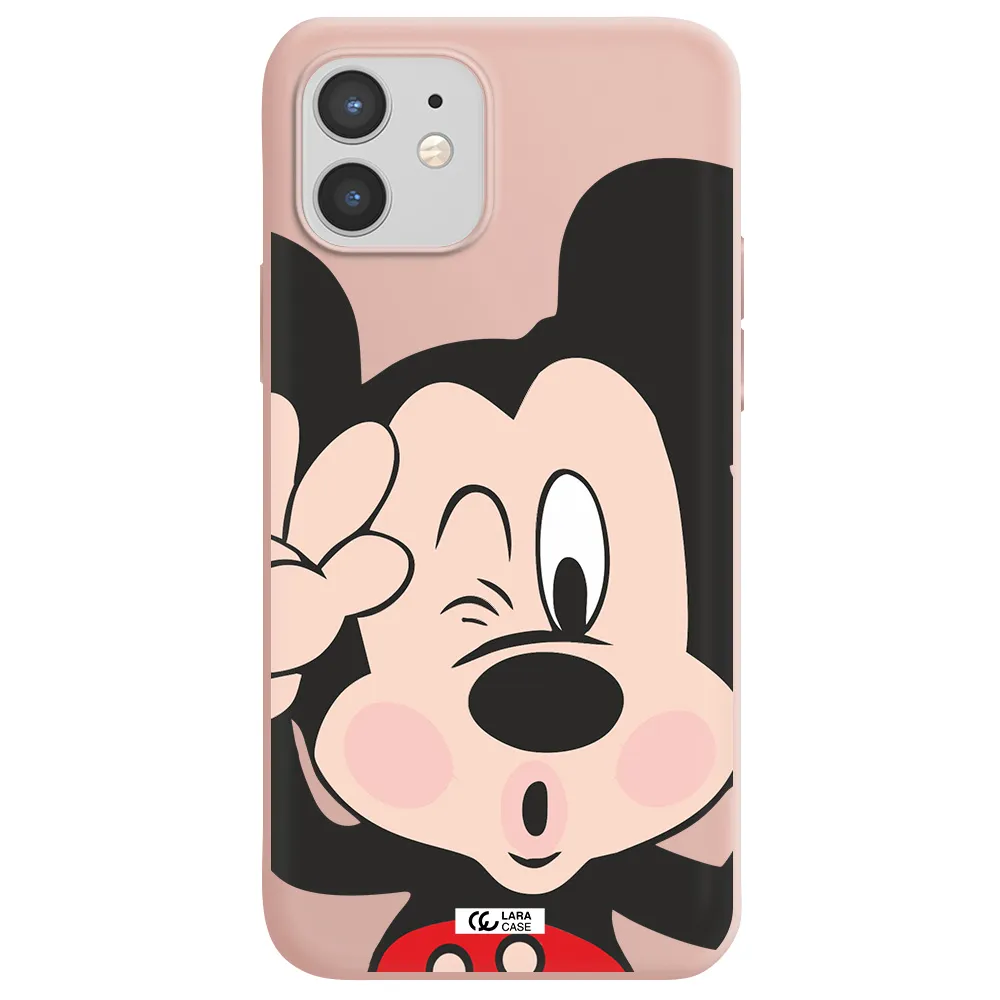 Mickey Mouse Apple iPhone 12 mini Silicone pastel pink Case