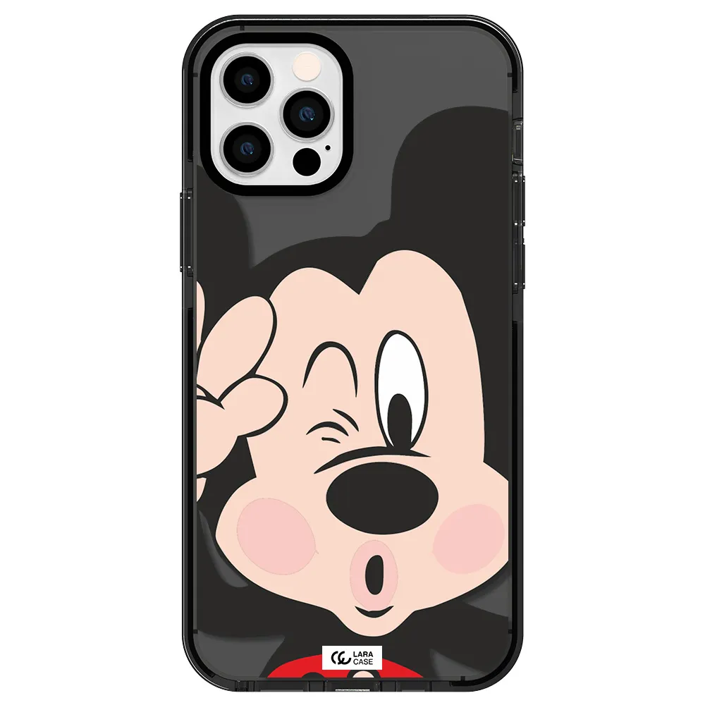 Mickey Mouse Apple iPhone 12 pro impact Smoke Black Case