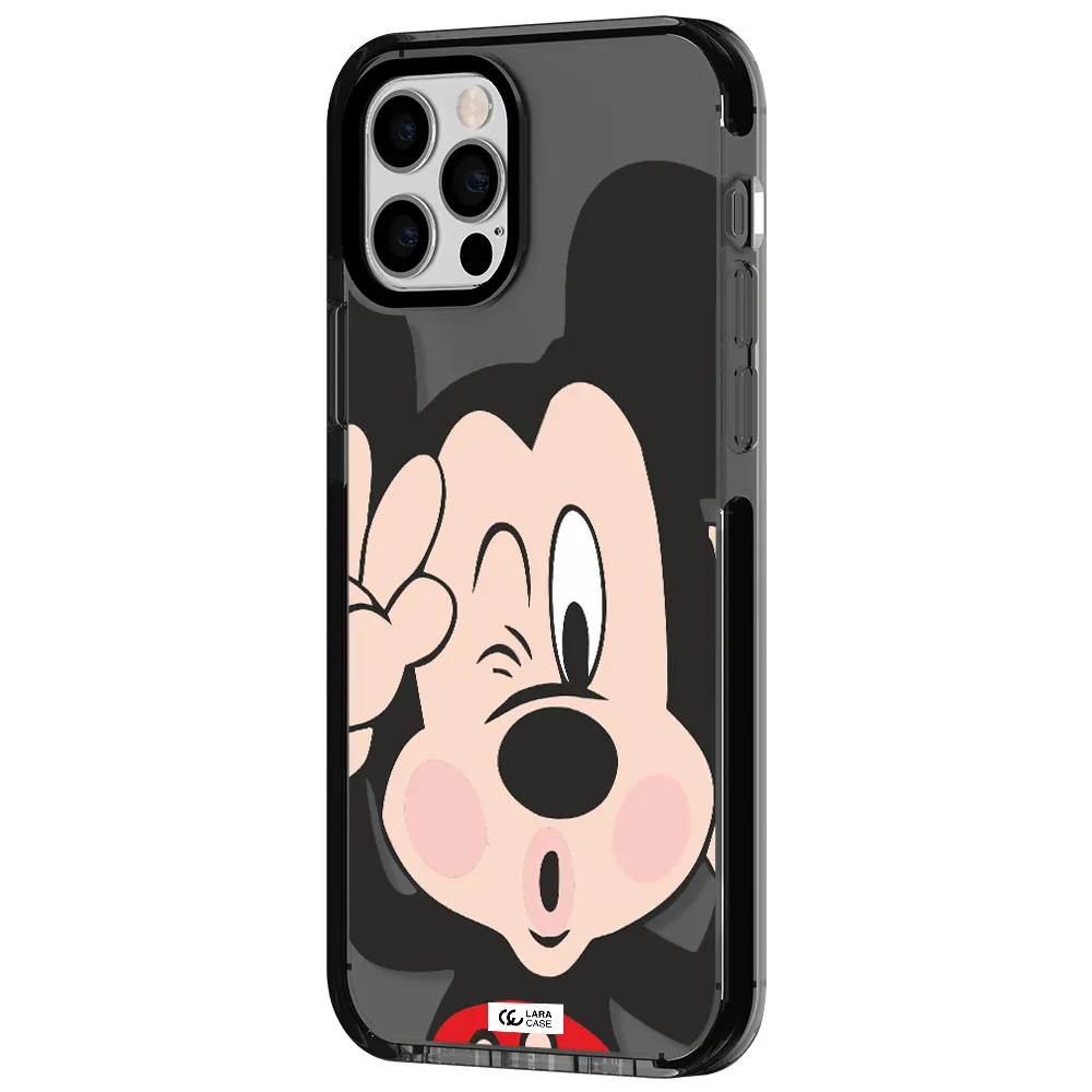 Mickey Mouse Apple iPhone 12 pro impact Smoke Black Case