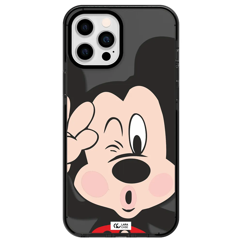 Mickey Mouse Apple iPhone 12 pro max impact Smoke Black Case