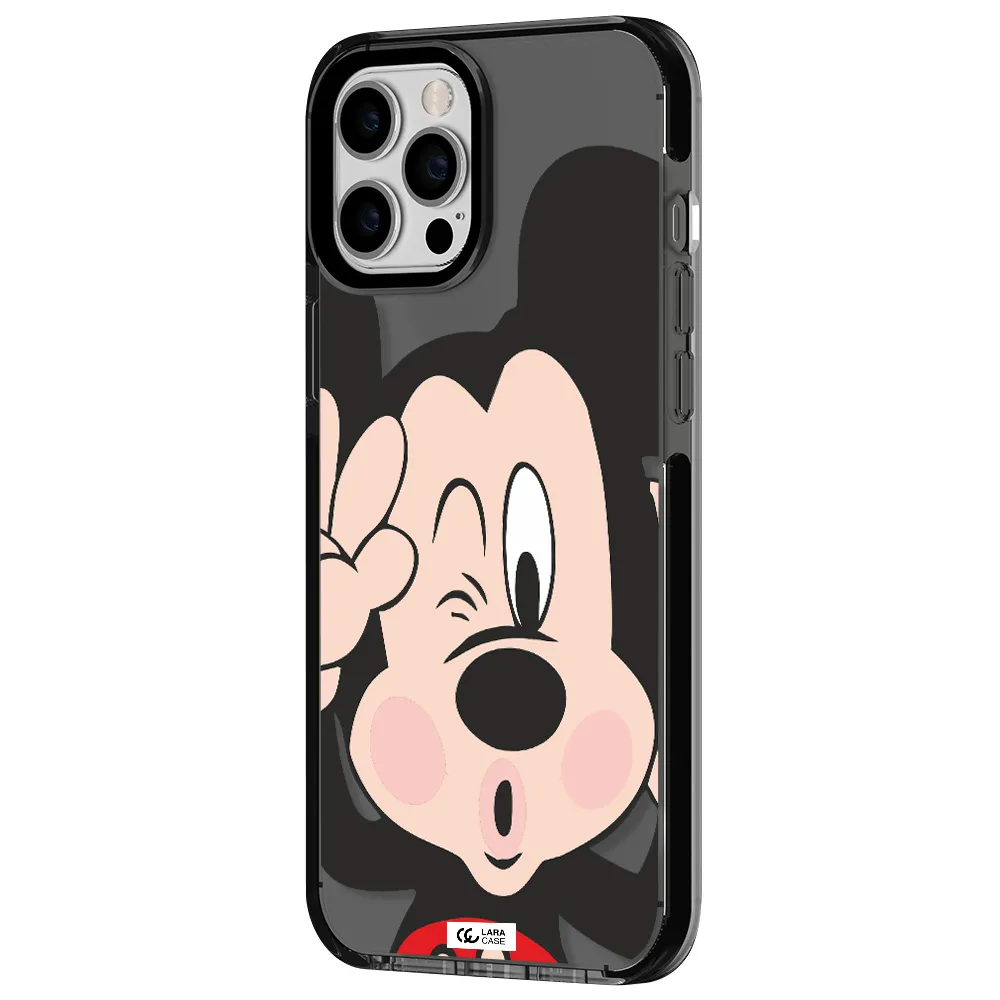 Mickey Mouse Apple iPhone 12 pro max impact Smoke Black Case