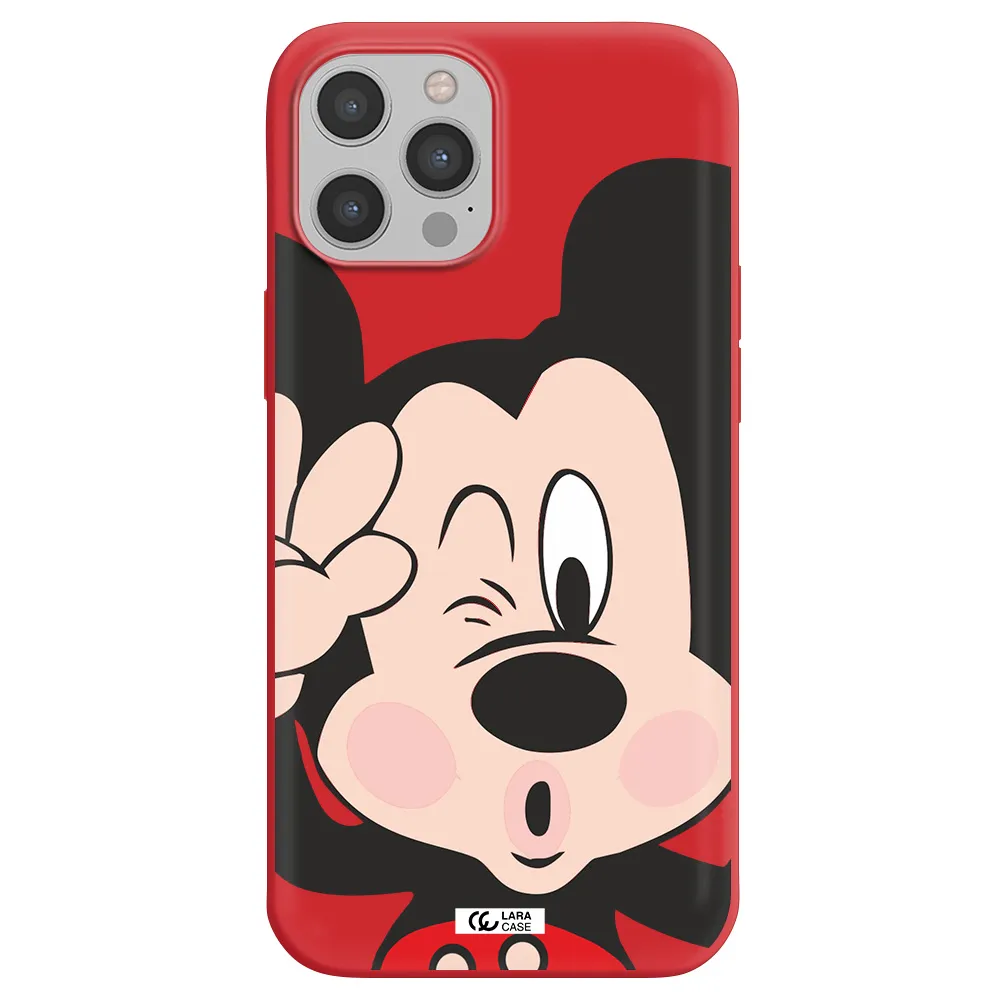 Mickey Mouse Apple iPhone 12 pro max Silicone Imperial Red Case