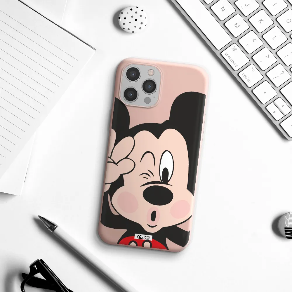 Mickey Mouse Apple iPhone 12 pro max Silicone pastel pink Case