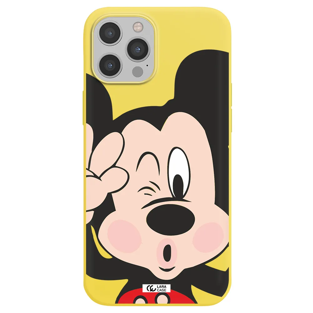 Mickey Mouse Apple iPhone 12 pro Silicone canary yellow Case