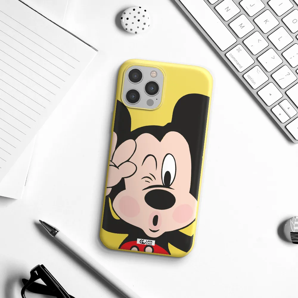 Mickey Mouse Apple iPhone 12 pro Silicone canary yellow Case