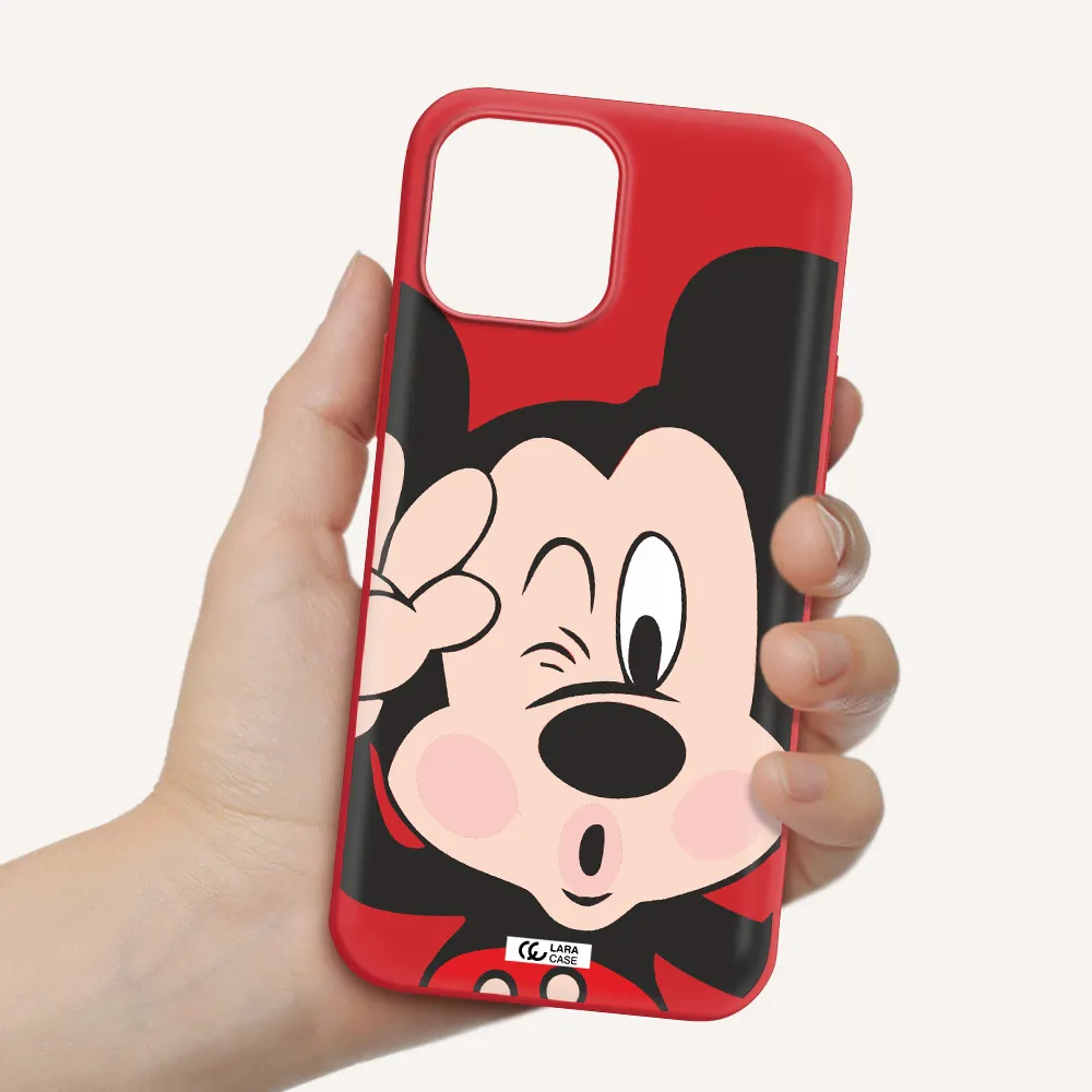 Mickey Mouse Apple iPhone 12 pro Silicone Imperial Red Case