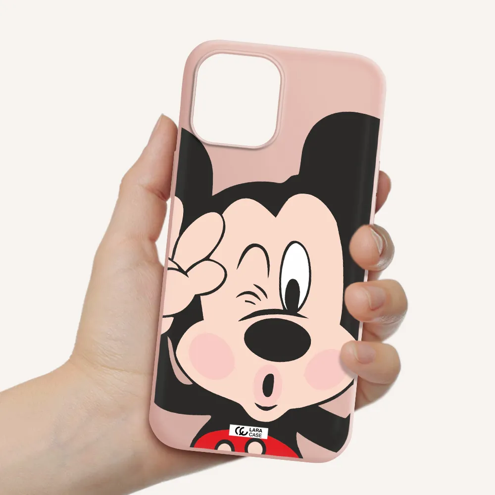 Mickey Mouse Apple iPhone 12 pro Silicone pastel pink Case