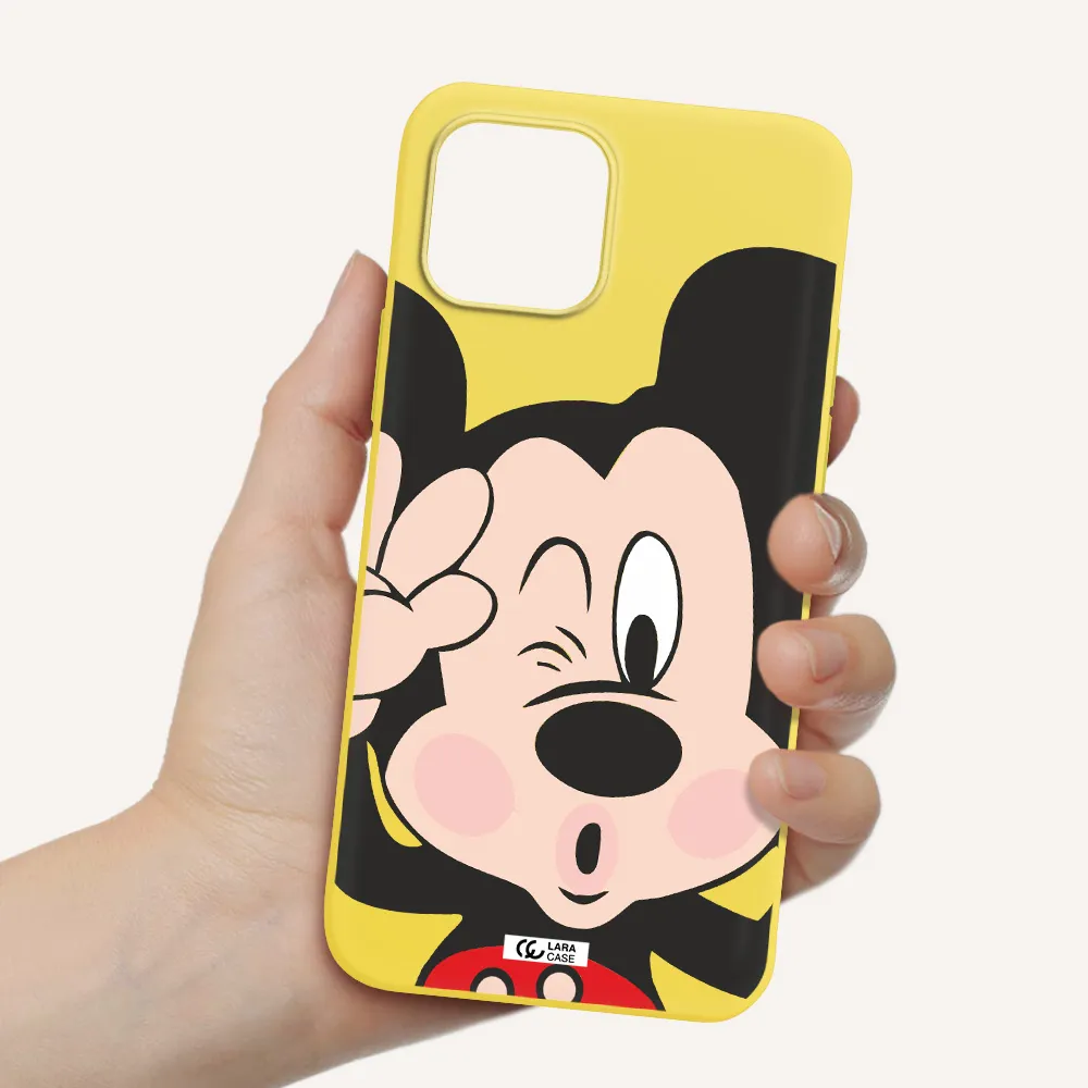 Mickey Mouse Apple iPhone 12 Silicone canary yellow Case
