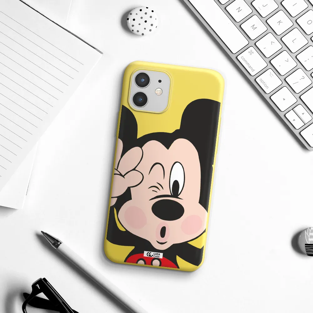 Mickey Mouse Apple iPhone 12 Silicone canary yellow Case