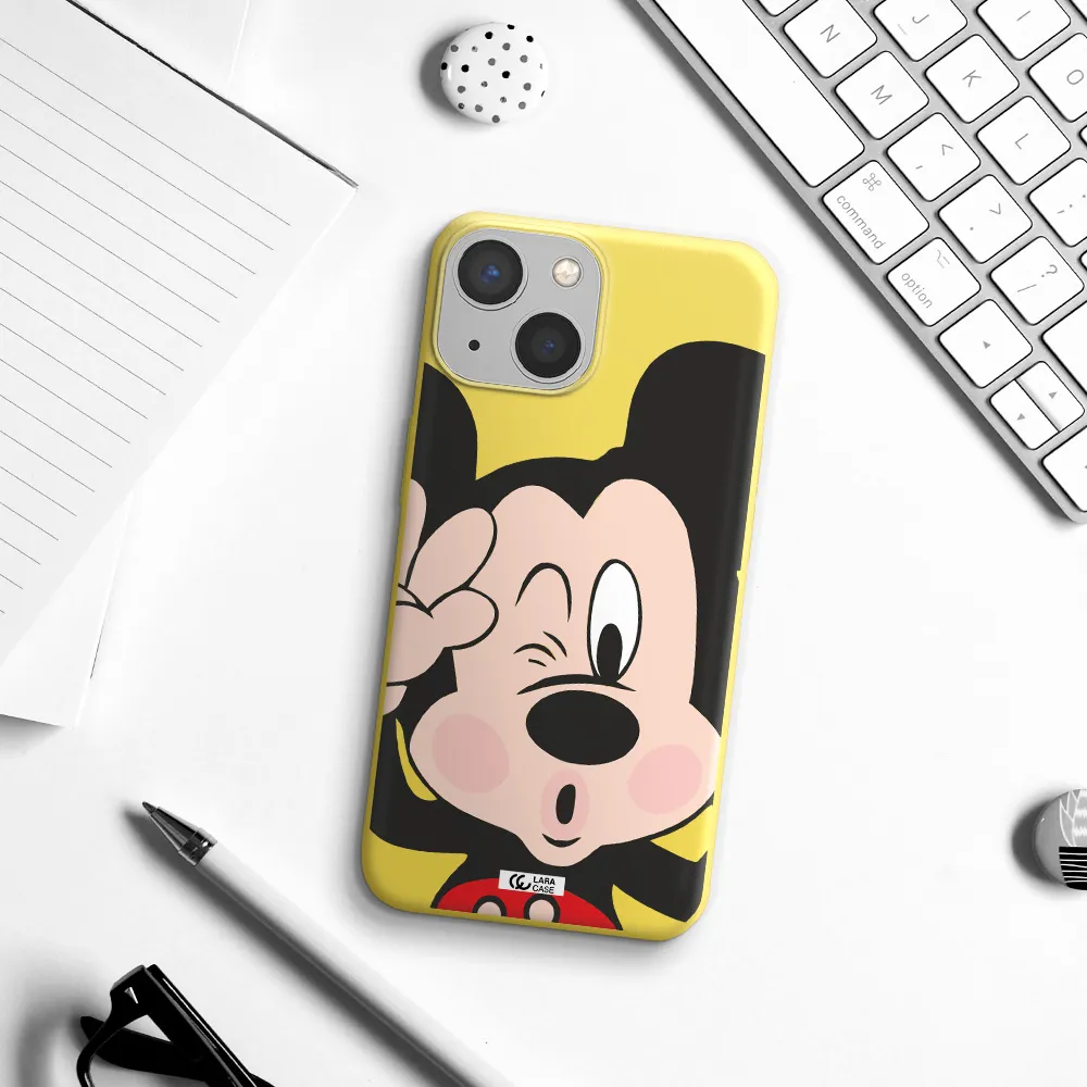 Mickey Mouse Apple iPhone 13 mini Silicone canary yellow Case