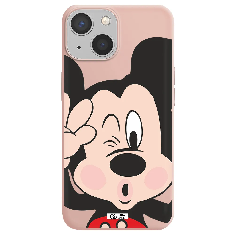 Mickey Mouse Apple iPhone 13 mini Silicone pastel pink Case