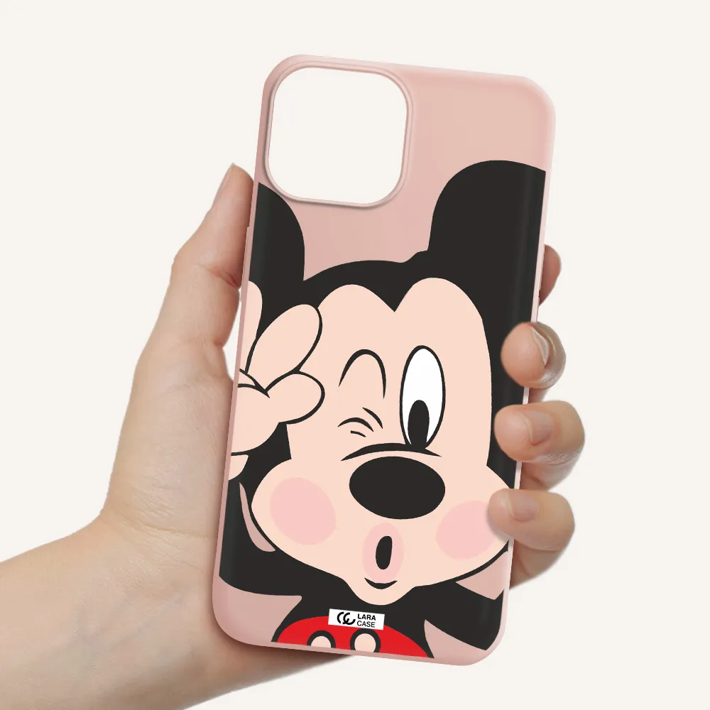 Mickey Mouse Apple iPhone 13 mini Silicone pastel pink Case