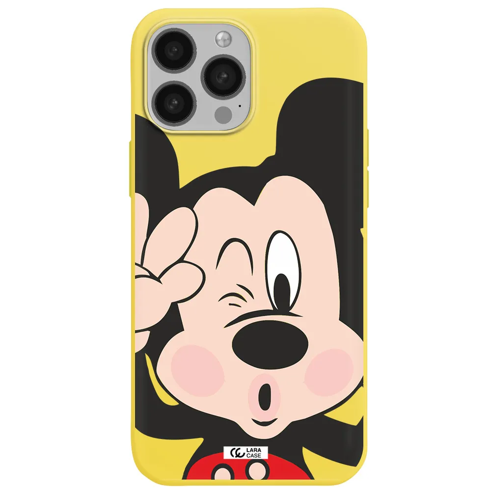 Mickey Mouse Apple iPhone 13 Pro Max Silicone canary yellow Case